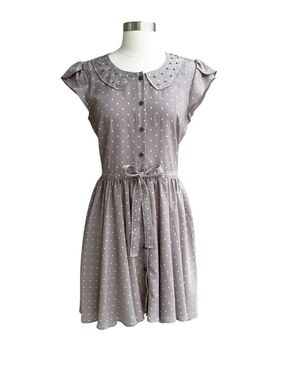 LC Lauren Conrad Polka Dot Peter Pan Collar Dress Size 2